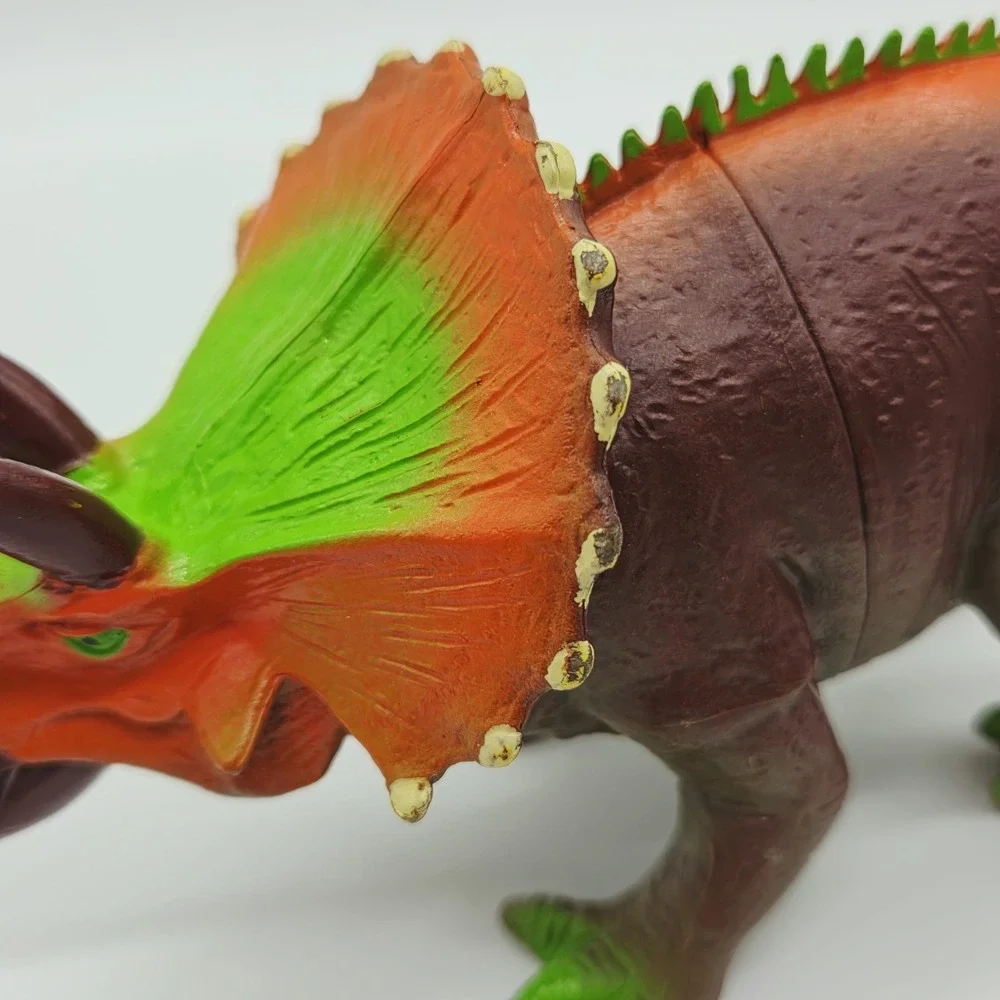 Chompsaur Chomping Mouth Dinosaur Triceratops Orange Green